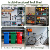 Outdoor Storage Shed with Floor Patioslife YardVault , All-Weather Waterproof Plastic Garden Shed  in Resin with Lock and Window for Backyard, Heavy-Duty Storage Shed for Tools, Bikes & Lawn Equipment