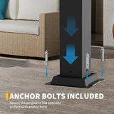 Patioslife Atlantic pergola anchor bolts included for securing the aluminium frame to flat concrete surfaces