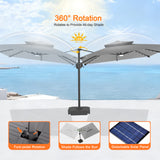 Patioslife Aegis Pro All-weather Cantilever Parasol with LED Lights, Reinforced & Powder-Coated Aluminium Ribs and Pole — Perfect for Garden & Patio
