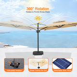 Patioslife Aegis Premium Cantilever Parasol with LED Strip Lights, Fibreglass Ribs & Powder-Coated Aluminium Pole — Luxury Garden & Patio Shade