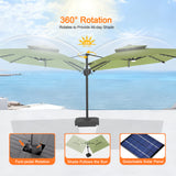 Patioslife Aegis Pro All-weather Cantilever Parasol with LED Lights, Reinforced & Powder-Coated Aluminium Ribs and Pole — Perfect for Garden & Patio