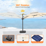 Patioslife Aegis Pro All-weather Cantilever Parasol with LED Lights, Reinforced & Powder-Coated Aluminium Ribs and Pole — Perfect for Garden & Patio
