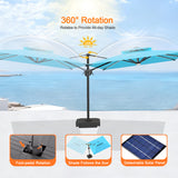 Patioslife Aegis Premium Cantilever Parasol with LED Strip Lights, Fibreglass Ribs & Powder-Coated Aluminium Pole — Luxury Garden & Patio Shade