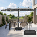 Patioslife Aegis Premium 2.7x4.6m Motorized Garden Parasol — Double-Sided, Remote Control, UPF 50+, Solar LED Lights & Windproof Frame