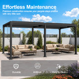 Patioslife Atlantic 3x6m Premium Louvered Pergola with Adjustable Roof Panels, Integrated Gutter System & Freestanding All-Weather Outdoor Shelter for Patio, Deck & Poolside