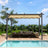 Patioslife 3x3 beige aluminium garden gazebo with retractable canopy over outdoor sofa by pool