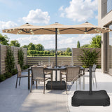 Patioslife Aegis Premium 2.7x4.6m Motorized Garden Parasol — Double-Sided, Remote Control, UPF 50+, Solar LED Lights & Windproof Frame