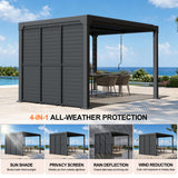 Patioslife Atlantic Series Aluminium Louvre Side Panel – Pergola Sidewall with Adjustable Louvers for Privacy, Shade and Wind Protection