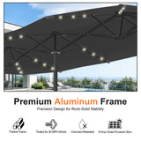 Patioslife Aegis Premium 2.7x4.6m Motorized Garden Parasol — Double-Sided, Remote Control, UPF 50+, Solar LED Lights & Windproof Frame