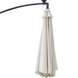Patioslife cream cantilever parasol folded closed for compact outdoor garden storage
