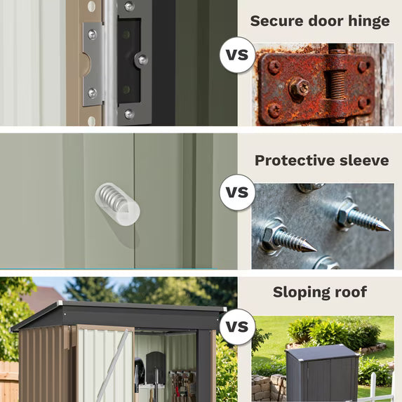 Patioslife Galvanised Steel Garden Shed Gable Roof Metal Outdoor Storage Unit Tool Shed for Garden Backyard Bike Storage All-Weather