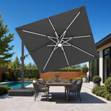 Patioslife Aegis Signature Series Rotating Cantilever Patio Umbrella with Adjustable Tilt for Garden & Poolside