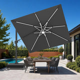 Patioslife Aegis Signature Series Rotating Cantilever Patio Umbrella with Adjustable Tilt for Garden & Poolside