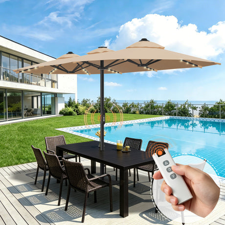 free standing patio umbrella uk 9FT with Crank Lift & Tilt grade frame ensures stability in wind and weather Waterproof The 5 Best Garden Parasols