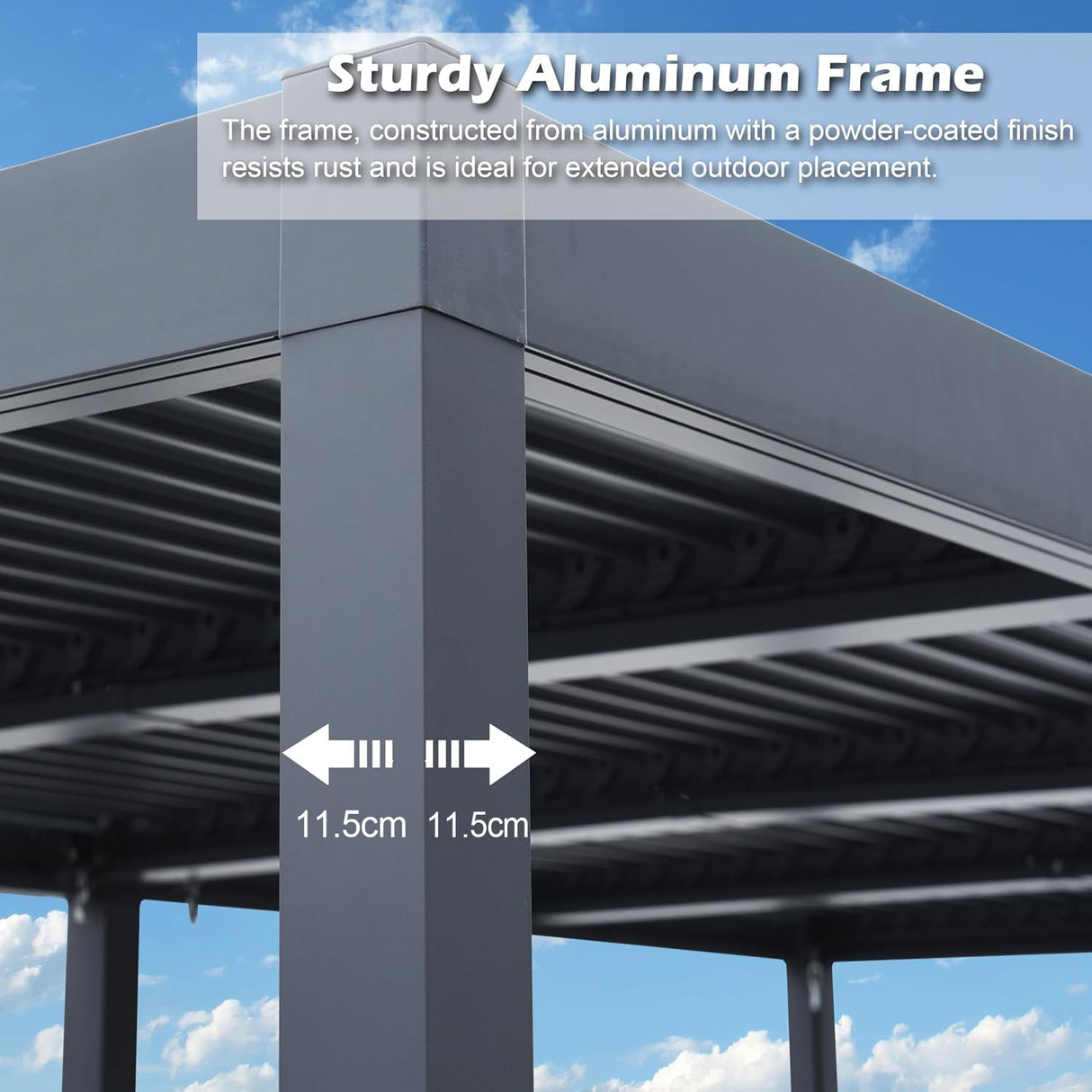 Patioslife Atlantic™ | 3 x 6m Contemporary Aluminium Louvered Pergola with Adjustable Louvers & LED Lighting, Stylish Outdoor Pavilion for Patio & Entertaining