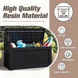 Outdoor deck box made from high quality resin material with 120 gallon capacity, anti UV, anti corrosion, waterproof and large storage design for patio and garden