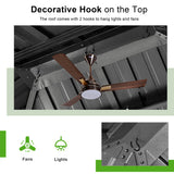 Patioslife hardtop gazebo decorative roof hooks for hanging outdoor fans and lights
