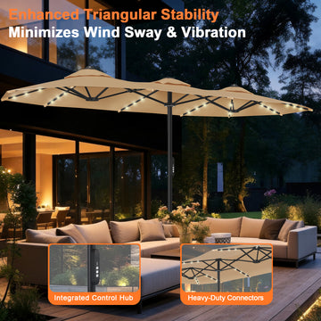 Patioslife Aegis Premium 2.7x4.6m Motorized Garden Parasol — Double-Si – UK -Patioslife