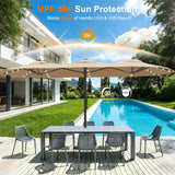 Patioslife Aegis Premium motorized double-sided patio umbrella with UPF 50+ sun protection blocking 99.9% UVA and UVB rays