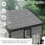 Patioslife grey outdoor storage shed with rainproof roof and durable protection for garden tools