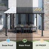 Patioslife Haven wall-mounted hardtop gazebo with snow proof, waterproof and UV proof hard roof protection